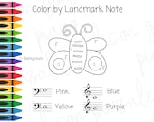 Butterfly Color by Note: Piano Lessons Printable (Digital Download)