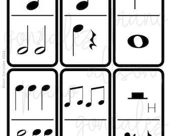 Dominó rítmico: Juego de emparejar notas musicales (Descarga digital)