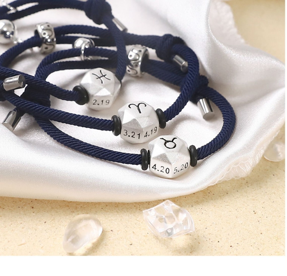 Set of 2Couple Silver Zodiac Charm BraceletsConstellation Etsy