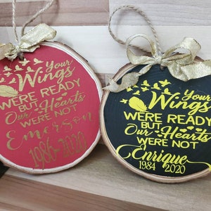 Memorial Ornament, Personalized Ornament, In Loving Memory, Sympathy Christmas Ornament, Memorial Christmas Ornament , In memory, Your wings