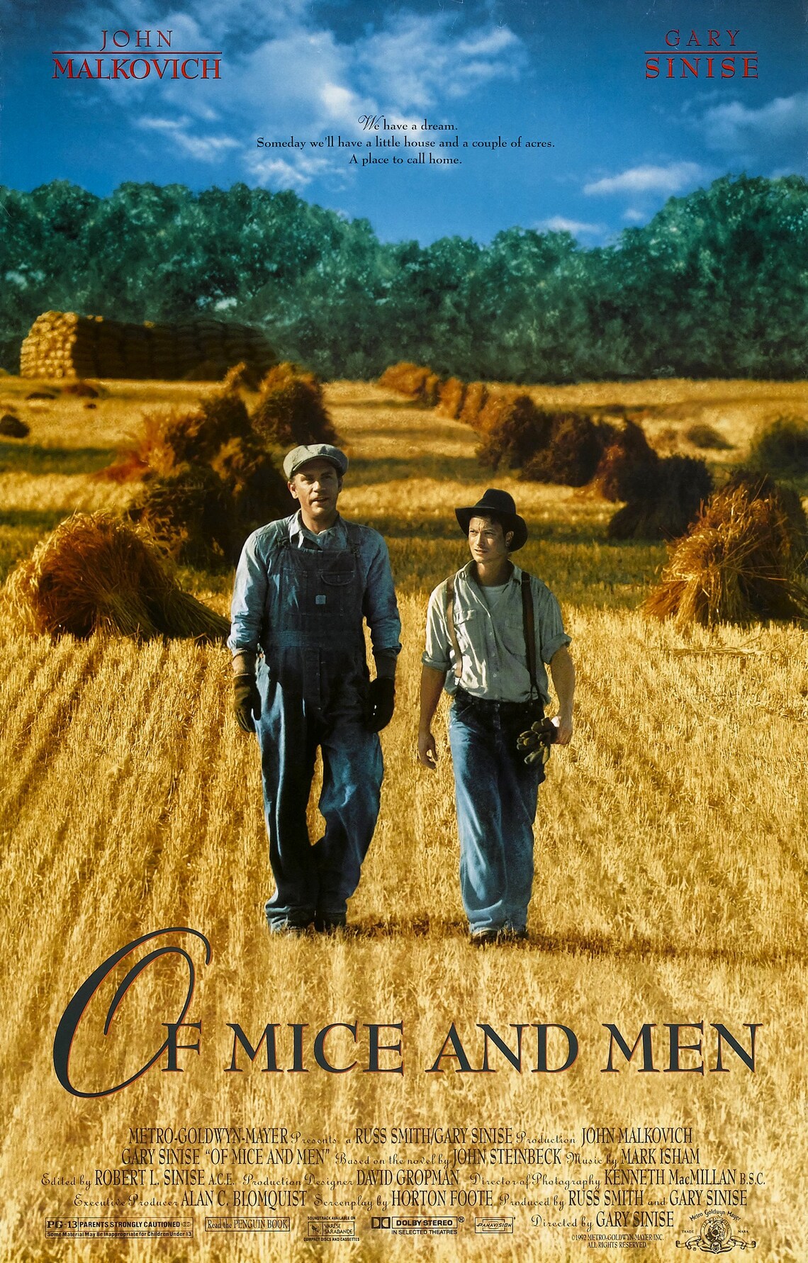 Of Mice and Men 1992 Movie Poster STICKER DieCut Vinyl