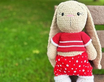 Conejito de peluche de crochet de gran tamaño, Decoración de guardería de conejitos, Juguetes de peluche Amigurumi, Juguete de conejito de peluche, Conejito de orejas largas, Conejo de punto Amigurumi, Regalo