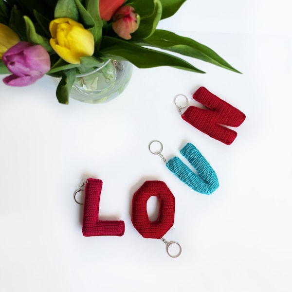 Letter Keyring Etsy