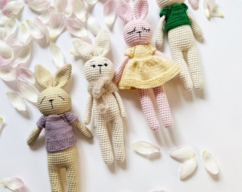 Conejito de crochet hecho a mano, Conejito de crochet, Conejito de peluche, Juguetes amigurumi, Conejito tierno hecho a mano, Conejito de crochet para dormir, Conejito suave para bebé