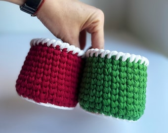 Cesta de crochet pequeña, Cesta de crochet para guardar cosas, Cesta hecha a mano, Decoración del hogar, Organización del hogar, Cesta de crochet pequeña, Almacenamiento de crochet, Idea de regalo