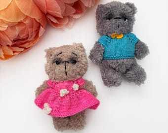 Mini oso de peluche de ganchillo, oso de peluche personalizado, peluche de ganchillo, oso amigurumi, oso de peluche de ganchillo, accesorios para recién nacidos, regalo para niños