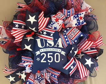 America 250th anniversary wreath - blue