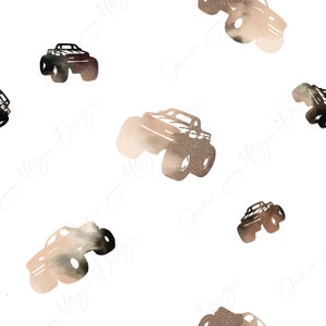 Monster truck seamless pattern; digital pattern paper; trucks; truck pattern; boy seamless pattern; digital download; fabric pattern glitter
