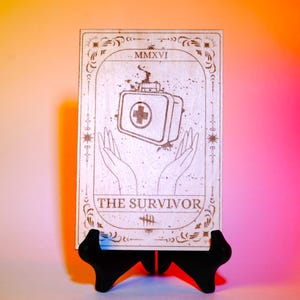 Wooden Dead by Daylight Tarot Card - The Survivor - Horror Game Art, Laser Engraved Gift, DBD Fan Collectible, Gamer Decor, Handmade Gift