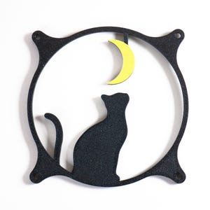 3D Printed Cat Fan Grill – PC Case Fan Cover for Gamers & Cat Lovers, Custom Mod Part, Nerdy Desktop Gift, Whimsical Cooling Guard - 120mm