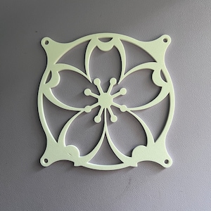 Whimsical Sakura Fan Grill for Computer Case – Cherry Blossom-Inspired PC Cooling Fan Guard - Sakura Case Fan Cover - Sakura PC decor