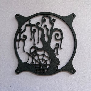 Spooky Tree PC Fan Grill: 120mm Halloween Gaming Rig Shroud