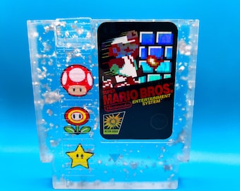 Retro Game Cartridge - NES Games - Gamer Gifts - Resin Art - Nintendo - Vintage Games - gaming gifts - Retro - Christmas - Super Mario Bros