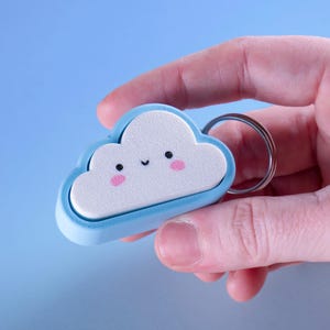 Kawaii Cloud Fidget Clicker Keychain: 3D Printed ADHD Stress Relief