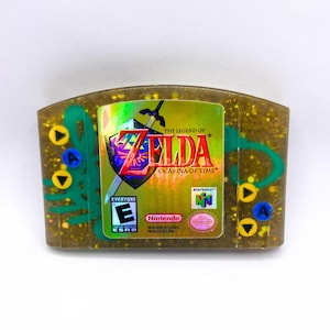 Handmade Zelda Ocarina of Time Resin Cartridge: Retro Gaming Art