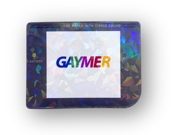 Gaymer Holographic Sticker: LGBTQ Pride Gameboy Decal