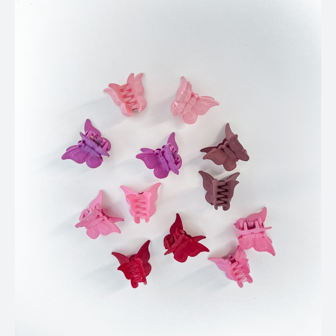 Pink Butterfly Clips 90's Hair Clips Barbie Cottage Etsy