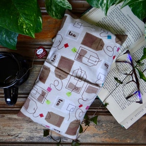 Microwavable Heating Pad, Reusable Heating Pack, Ice and Heat Pack Flannel Cover, heat therapy, Corn heating pad, Tea Drinker, tea bags gift