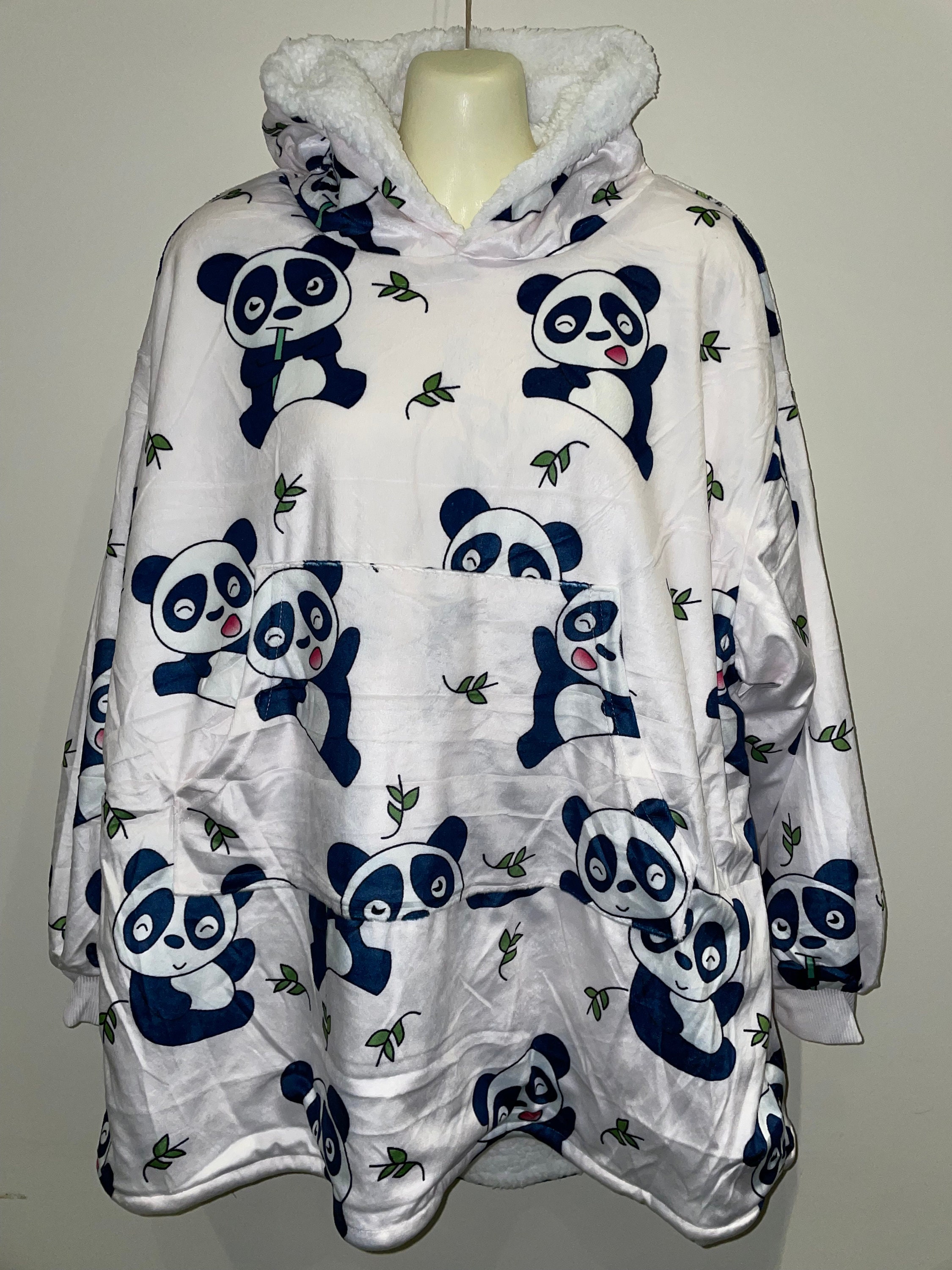 Oversize Panda Kids Hoodie Blanket Fur Lined Kids Unisex Etsy Australia