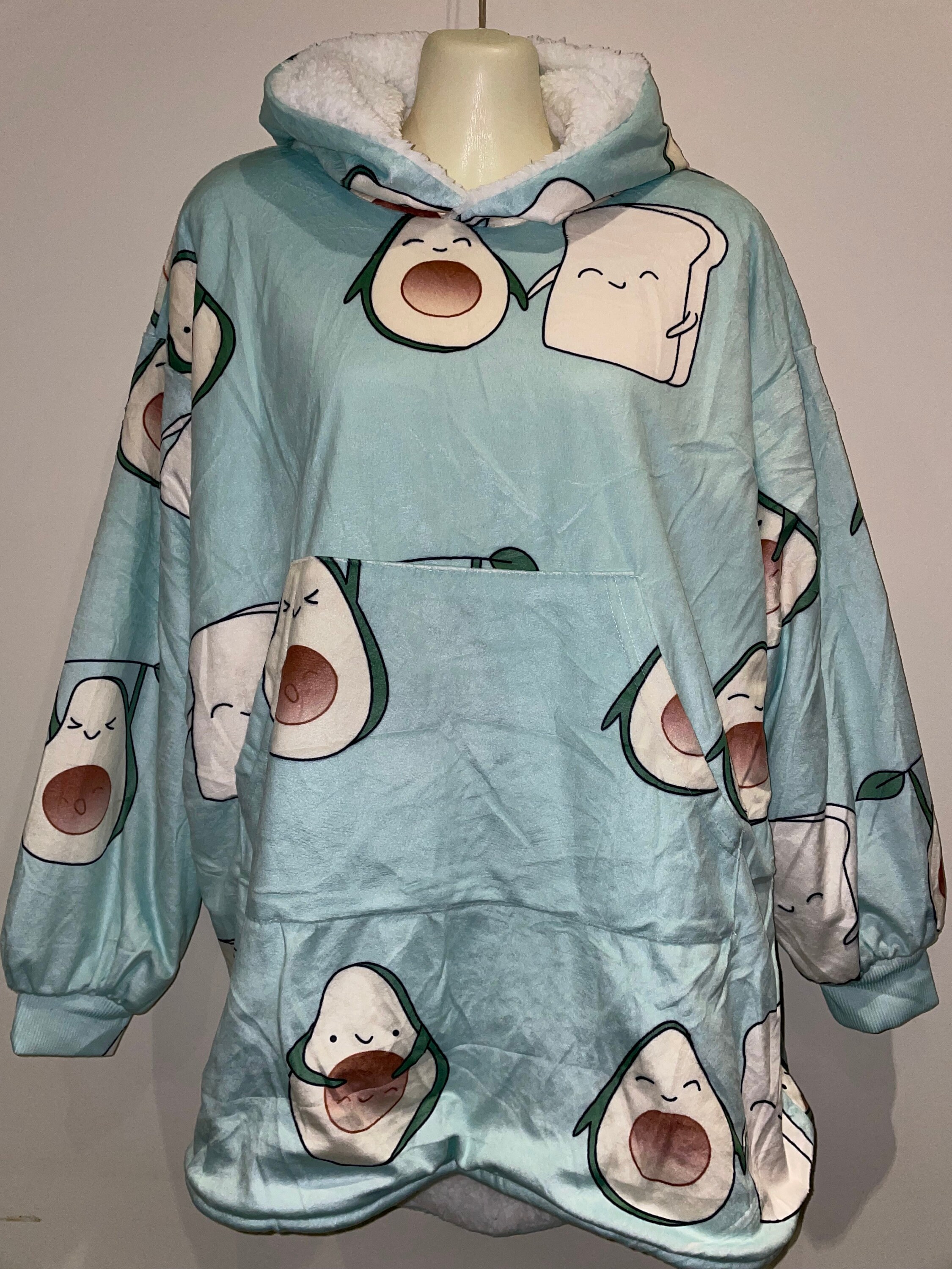 Oversize Avocado Toast Kids Hoodie Blanket Fur Lined Kids Etsy