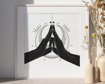 Summoning Jutsu - Bird/Tori/鳥 (White, Slate, Navy) - Luxury Matte Poster Print