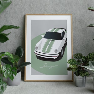 Reimagined Porsche 911 Turbo - Singer Porsche 911 Poster, Wall Decor - Premium Matte Poster Print