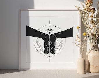 Summoning Jutsu - Boar/Inoshishi/猪 (White, Slate, Navy) - Luxury Matte Poster Print