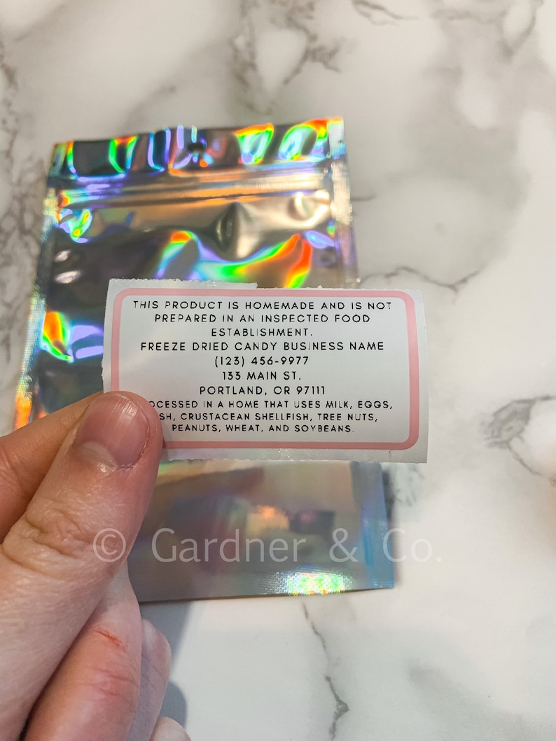 Business Label Cottage Food Law Label Freeze Dried Candy Etsy