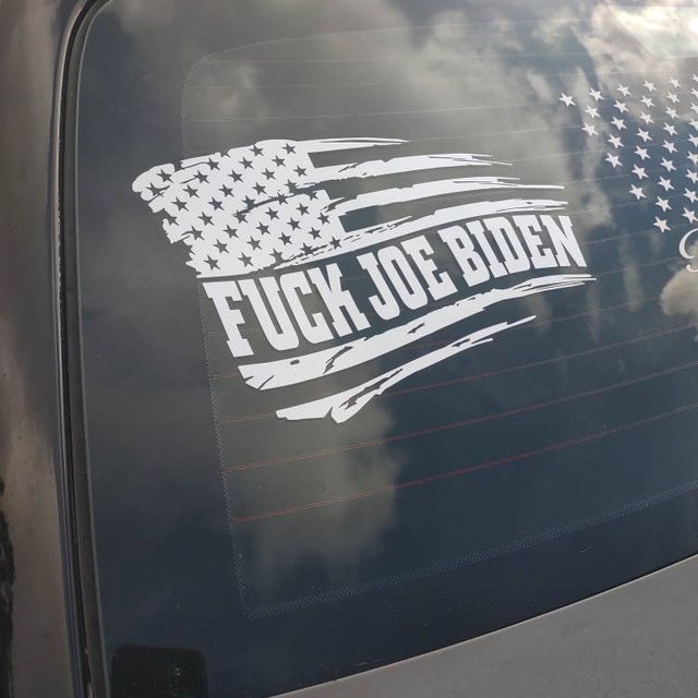 American Flag fuck Joe Biden Sticker Maga American America Flag Vinyl ...