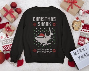 Christmas Shark Christmas Sweater | Baby Shark Ugly Holiday Sweater | Grandpa Shark | Grandma Shark | Mommy Shark | Daddy Shark Doo Doo