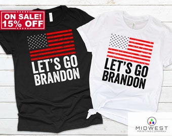 Let's Go Brandon Grunge American Flag Unisex T-shirt, Joe Biden Tee, Funny Biden Shirt, FU46, Impeach 46 Retro, Let's Go Brandon! Shirt