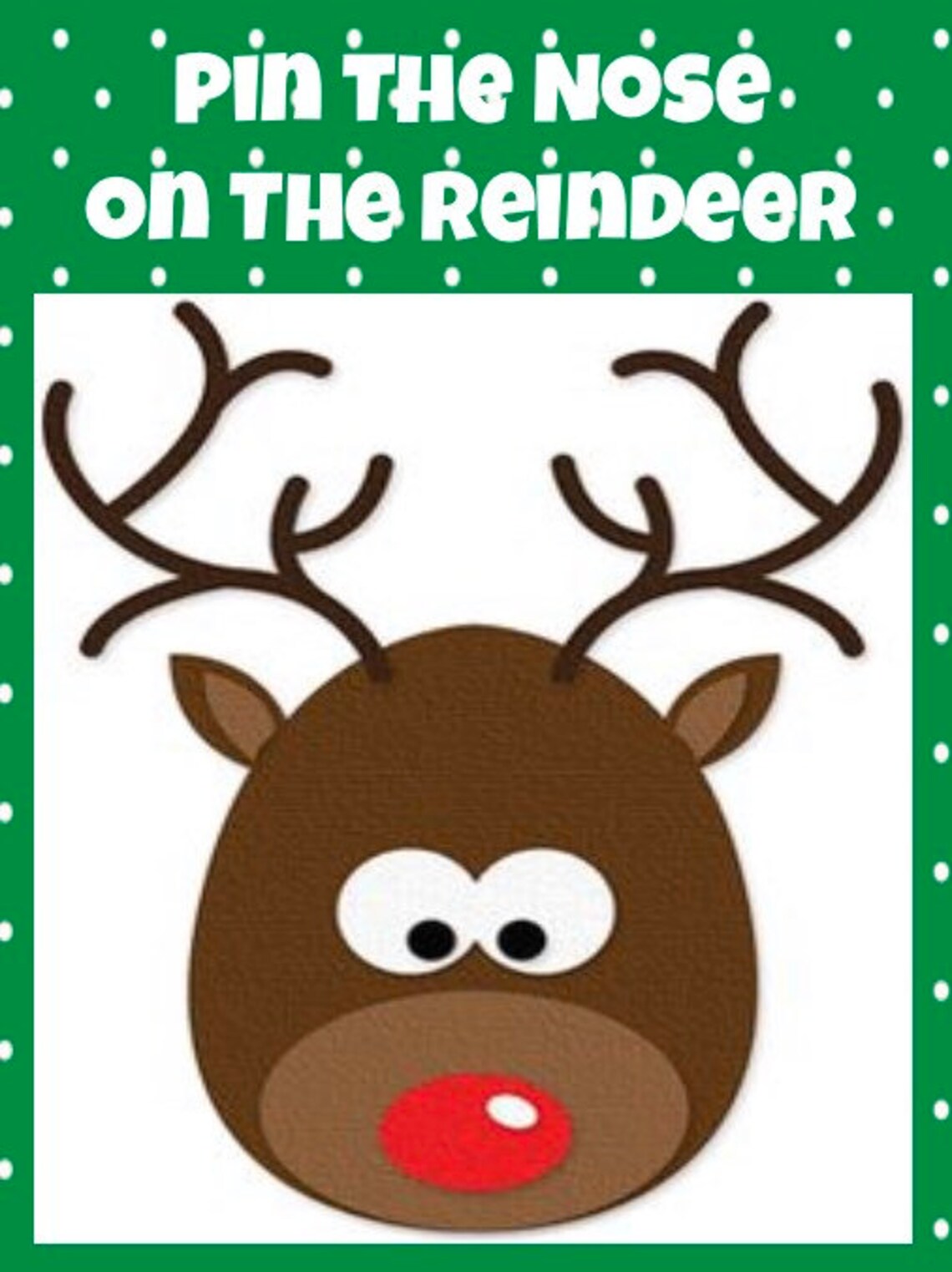 Pin the Nose on the Reindeer Game Prop Elf Game Prop | Etsy