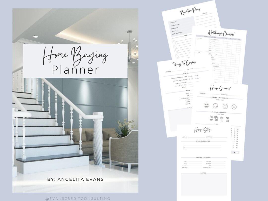 Printable Home Buying Planner Etsy