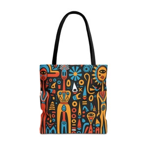 Afro Pattern Tote Bag | Melanin Magic Tote Bag |Black History-Black Girl Tote Bag- STEM Gift-African American - Afro Woman Gifts