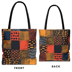 Afro Pattern Tote Bag | Melanin Magic Tote Bag | Black Own Shop -Black Girl Tote Bag- STEM Gift-African American - Afro Woman Gifts