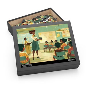 Puzzles professeur noir, puzzles afro-américains, puzzle fille noire, casse-têtes, cadeaux afro-américains, cadeaux noirs, puzzles femme noire
