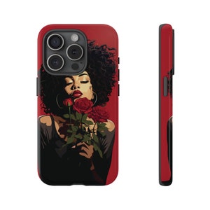African American rose girl aesthetic Tough Cases, African Girl melanin phone case, iPhone case, Black girl case, Black girl aesthetic case