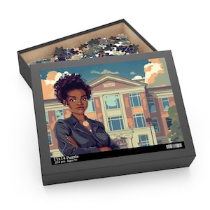 puzzles vintage professeur noir, puzzles afro-américains, puzzle fille noire, puzzles, cadeaux afro-américains, cadeaux noirs