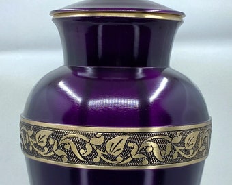 Urn Purple Amethyst Brass Urn