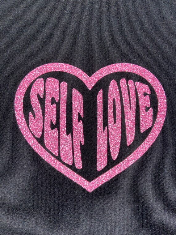 Glitter Self Love Heart Crop Top - Etsy
