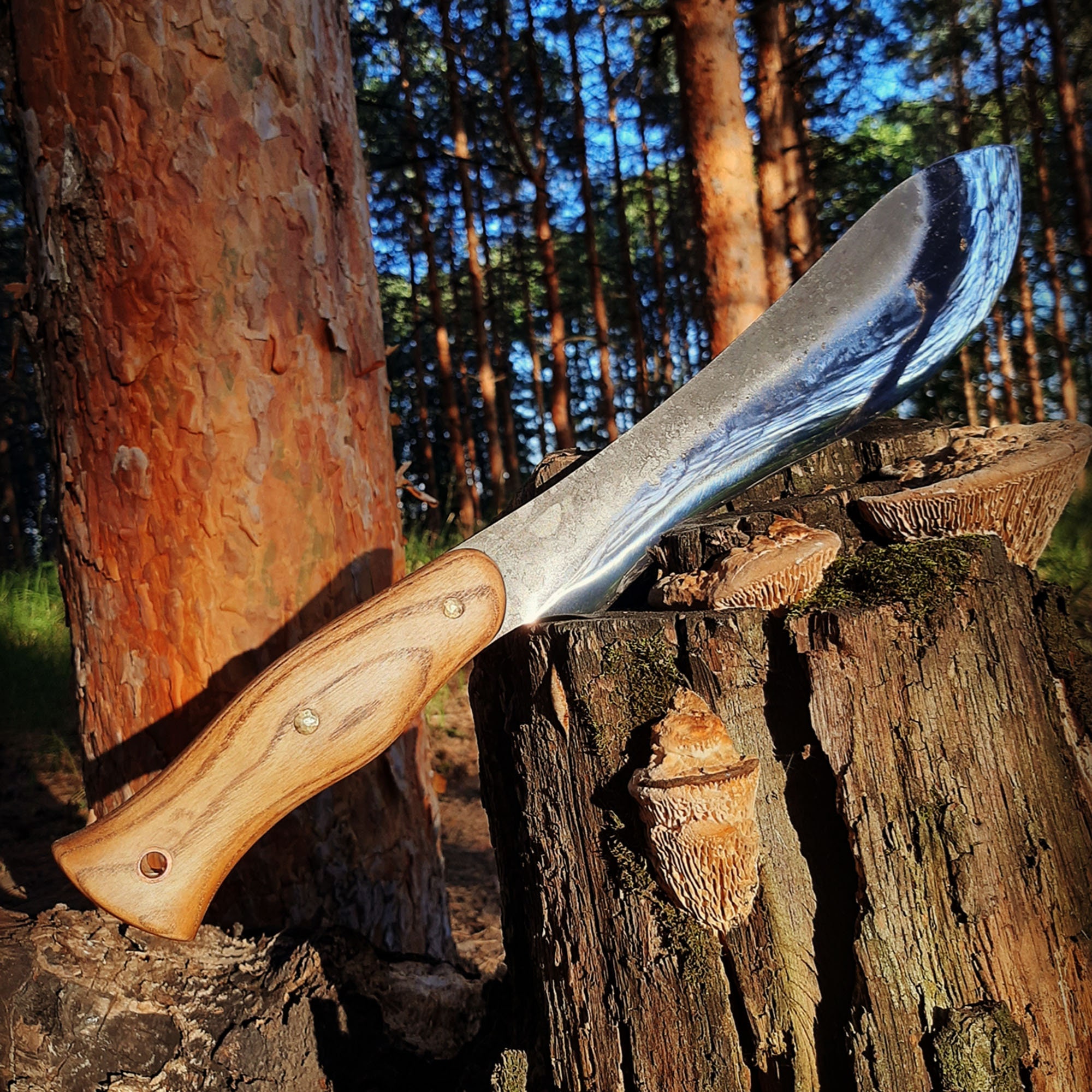 Hand machete Carbon steel machete bushcraft gear Fixed Etsy