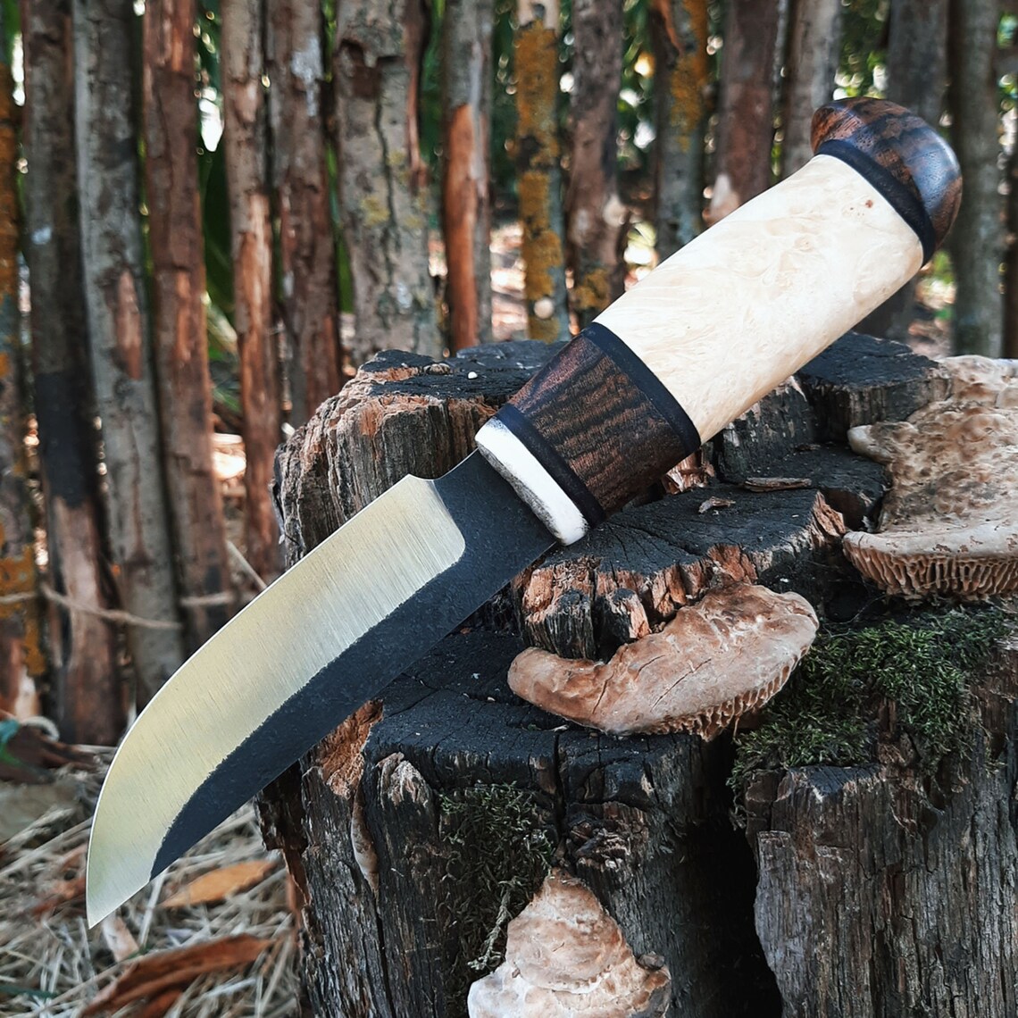 Bushcraft Knife With Sheath Fixed Blade Knife Bushcraft Gear Etsy