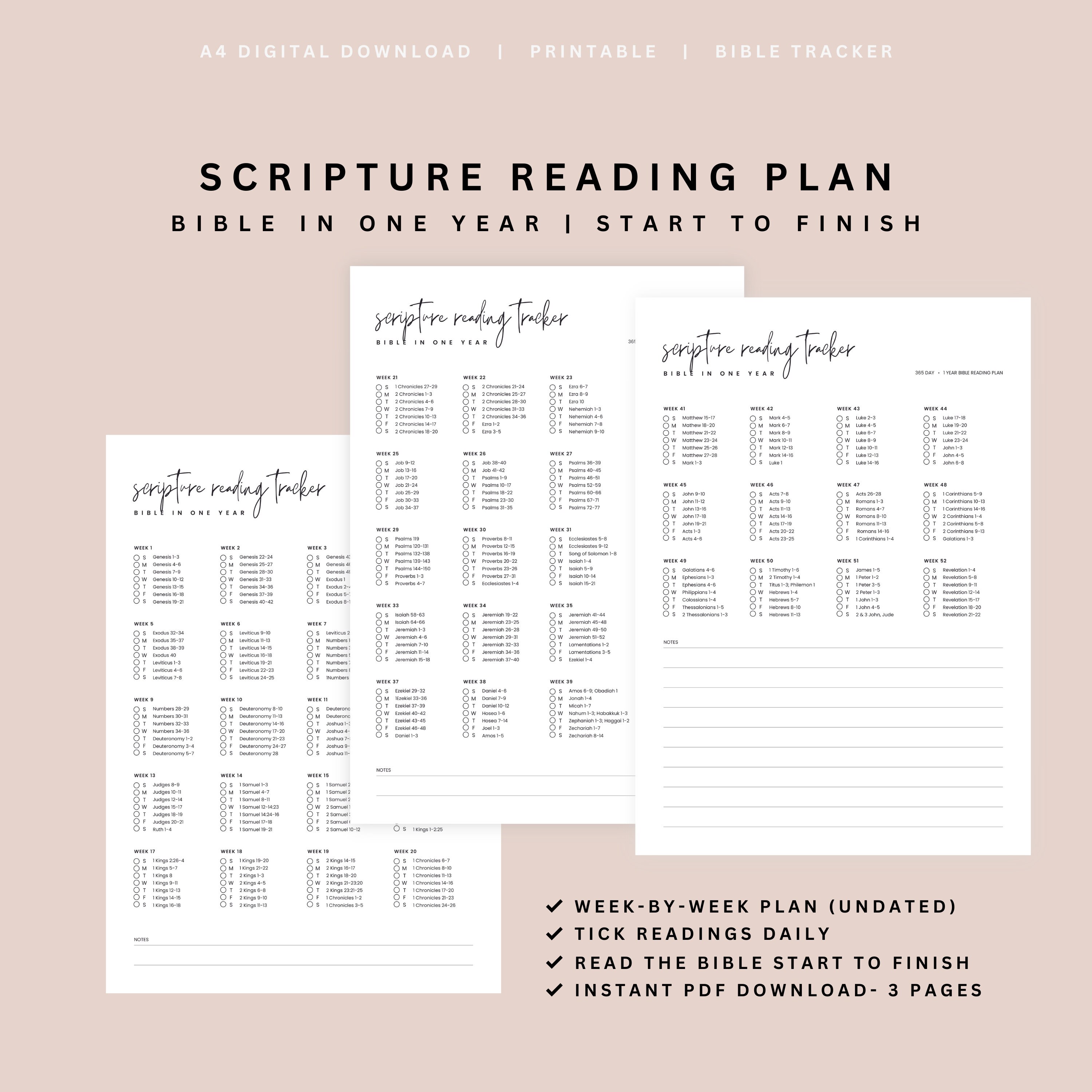 BIBLE in ONE YEAR From Start to Finish | Bible Reading Plan | Scripture ...