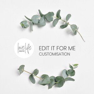Edit it for me: Customisation
