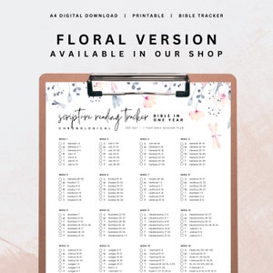 Chronological Bible Reading Plan - Scripture Tracker | 52 Week Plan | 1 ...