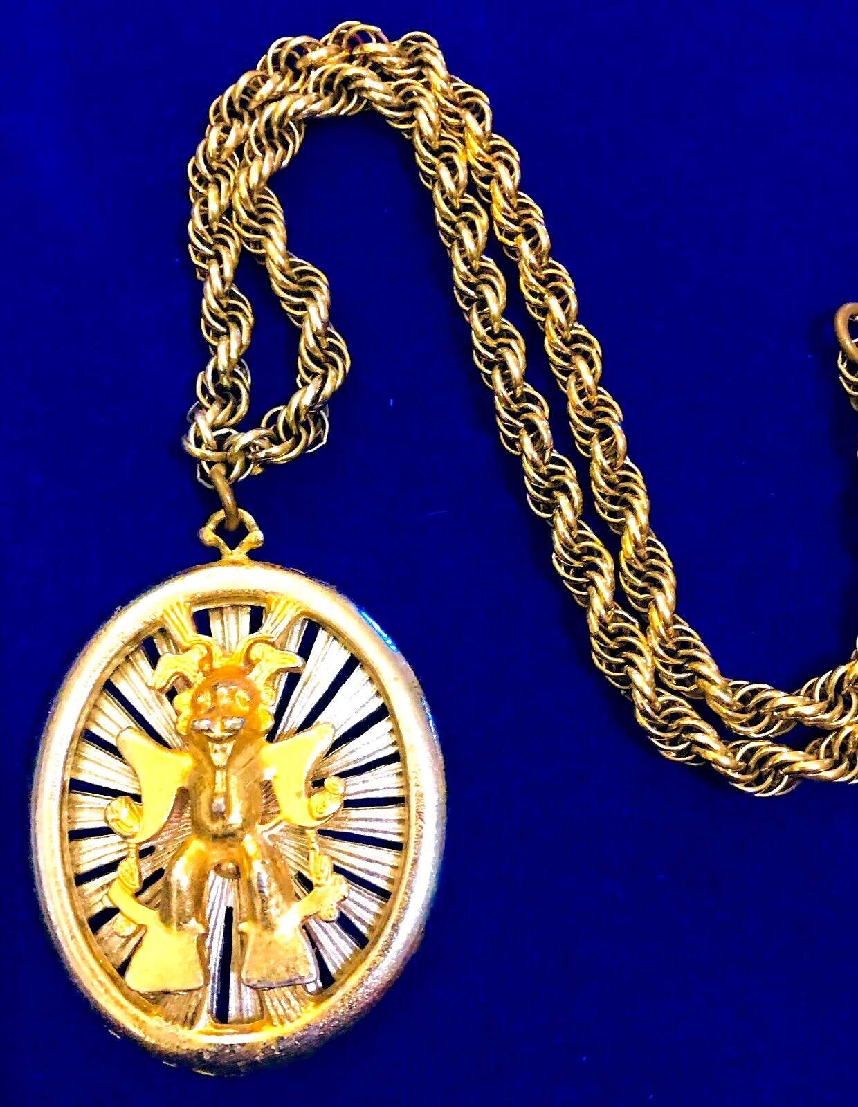 Nettie Rosenstein Vintage Jewelry Warrior Chief Pendant with Necklace