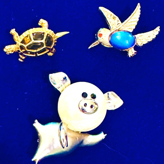 Vintage JELLY BELLY Animal Figural Pin Brooch Lot… - image 4