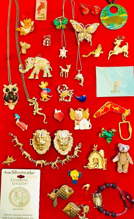 Vintage Modern Animal Brooch Pin Jewelry Silverwo… - image 1