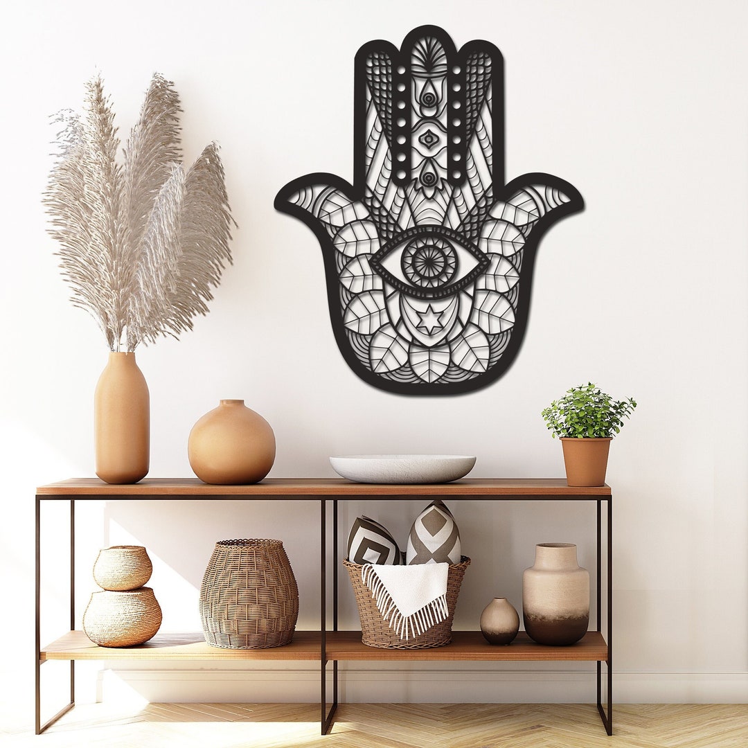 Hamsa Metal Wall Art, Hamsa Hand Wall Art, Extra Large Wall Decor, Boho ...