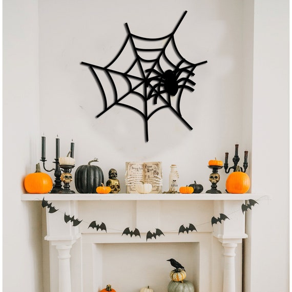 haunted manor, Wall Decor, Metal Spider Hand Towel Hanger Halloween Goth  Home Decor